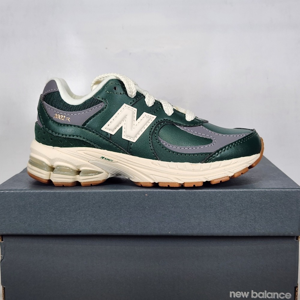 New Balance 2002R Sneakers Kids Size 11 Green Beige Running Shoes
